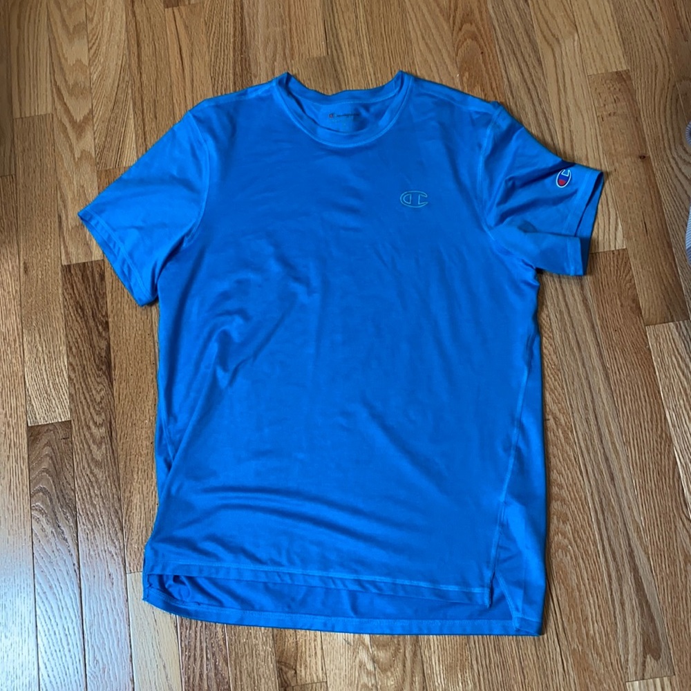blue, unworn, champion shirt, medium